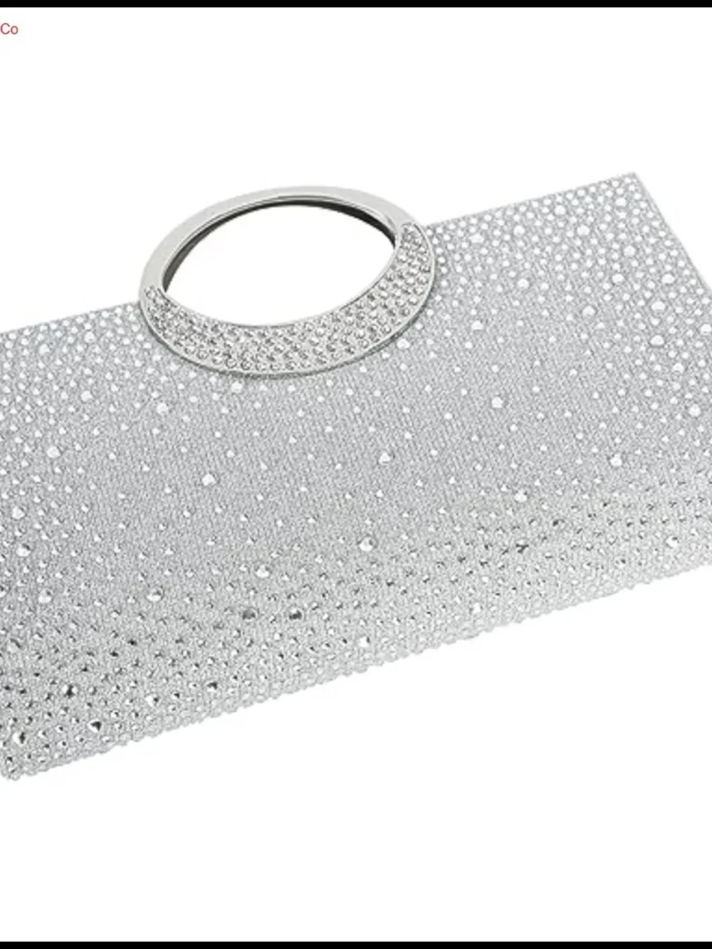 RHINESTONE CLUTCH Crystal Handle Evening Bag Elegant Party Purse